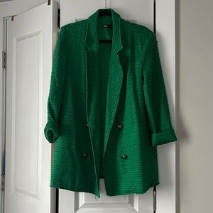 Zara green oversized blazer